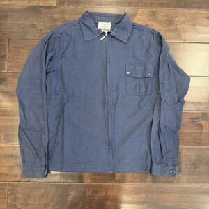 Barbour Shirt Jacket Men L Cargo Blue Rally Ripstop Jacket Chore Overshirt